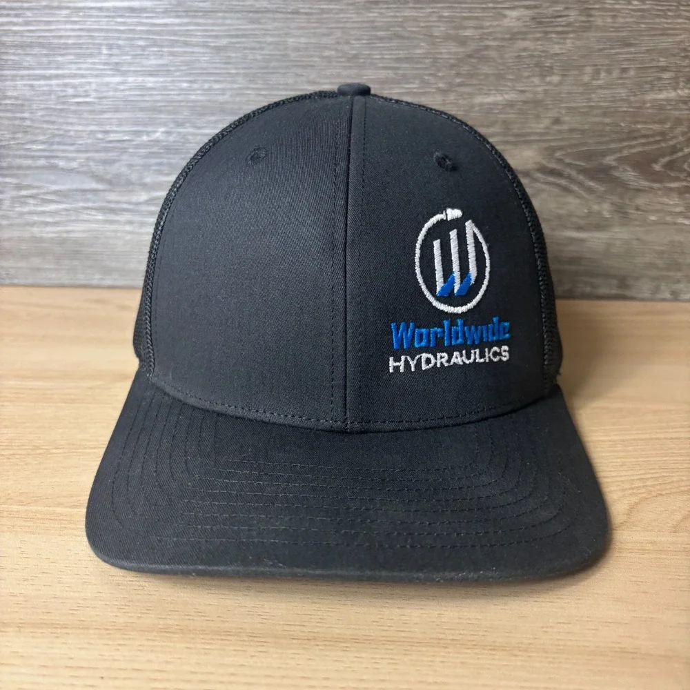 Worldwide Hydraulics Hat Cap Snap Back Black Trucker Adjustable